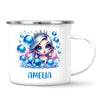 Personalised with Name, Blue Mermaid Princess Kids Mug – Custom Under the Sea Cup for Children – Available in 11oz, 6oz & Enamel