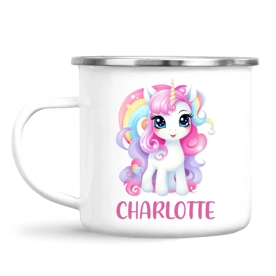 Personalised with Name, Magical Unicorn Kids Mug – Custom Unicorn Cup for Children – Available in 11oz, 6oz & Enamel Options
