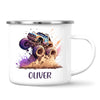 Personalised with Name, Monster Truck Adventure Kids Mug – Custom Off-Road Racing Cup for Children – Available in 11oz, 6oz & Enamel Options