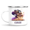 Personalised with Name, Monster Truck Adventure Kids Mug – Custom Off-Road Racing Cup for Children – Available in 11oz, 6oz & Enamel Options