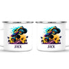 Personalised with Name, Sunset Monster Truck Kids Mug – Custom Off-Road Adventure Cup for Children – Available in 11oz, 6oz & Enamel Options