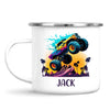 Personalised with Name, Sunset Monster Truck Kids Mug – Custom Off-Road Adventure Cup for Children – Available in 11oz, 6oz & Enamel Options