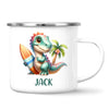 Personalised with Name, Dinosaur Kids Mug – Customised Prehistoric-Themed Cup – Available in 11oz, 6oz & Enamel Options