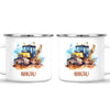 Personalised with Name, Bulldozer Kids Mug – Customised Construction-Themed Cup – Available in 11oz, 6oz & Enamel Options