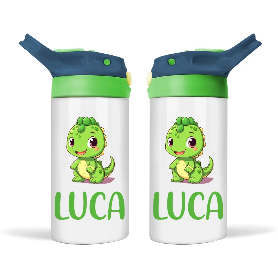 Personalised Dinosaur Kids Sippy Bottle – Custom Name | Double-Walled Insulated
