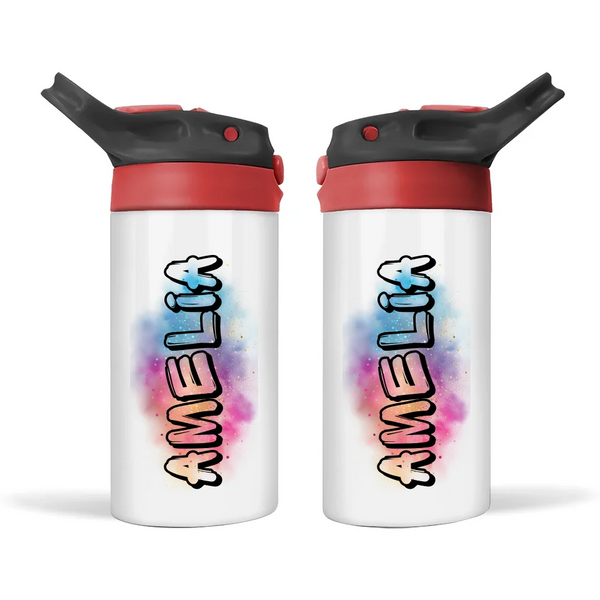 Custom Graffiti Name Sippy Bottle – 12oz Stainless Steel for Kids