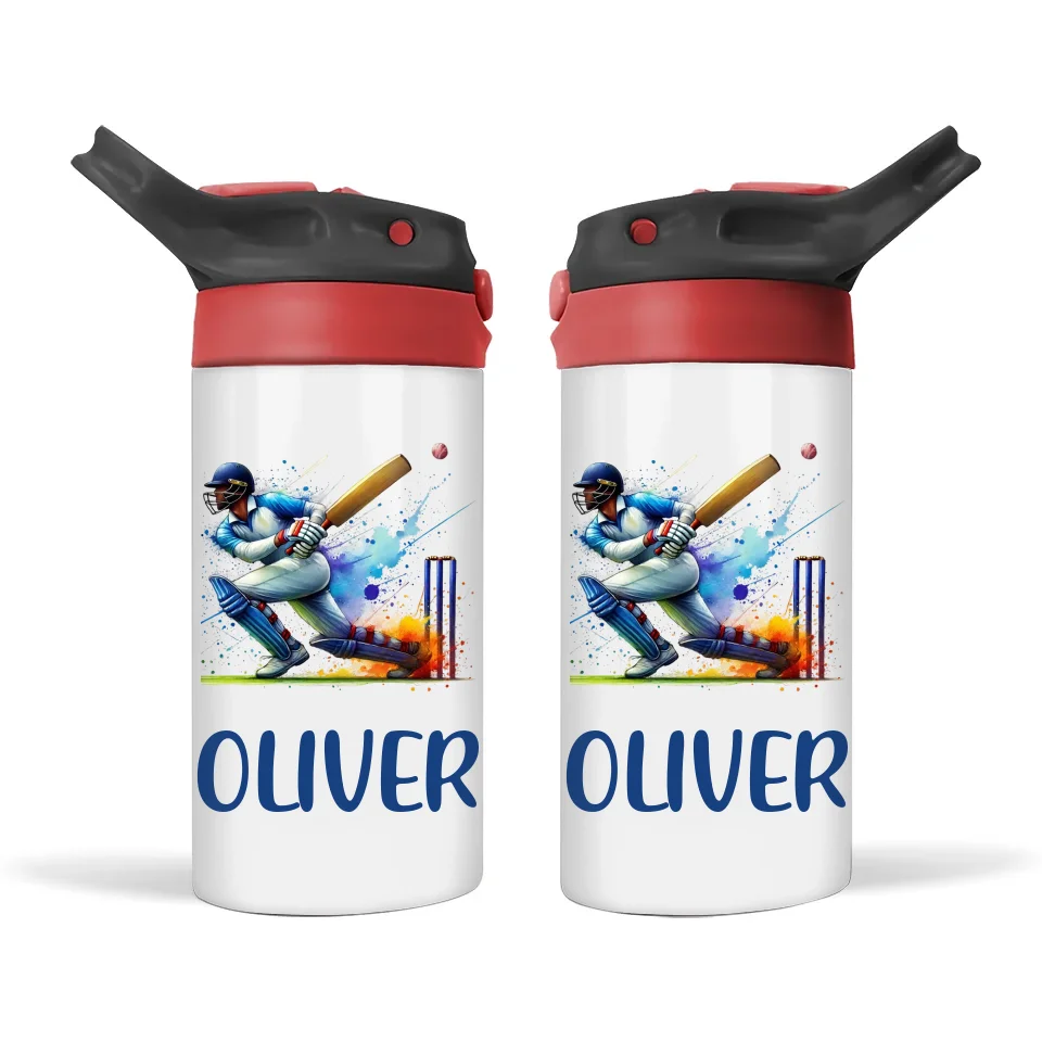 Custom Cricket Sippy Bottle for Kids – 12oz Double-Wall Vacuum Insulated