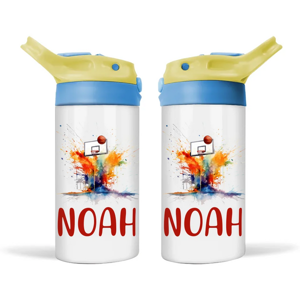 Custom Basketball Sippy Bottle for Kids – 12oz Double-Wall Vacuum Insulated