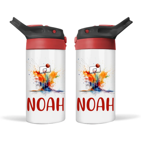 Custom Basketball Sippy Bottle for Kids – 12oz Double-Wall Vacuum Insulated