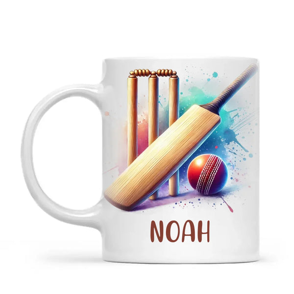 Personalised Cricket Mug with Name – Custom Gift for Future Cricketers