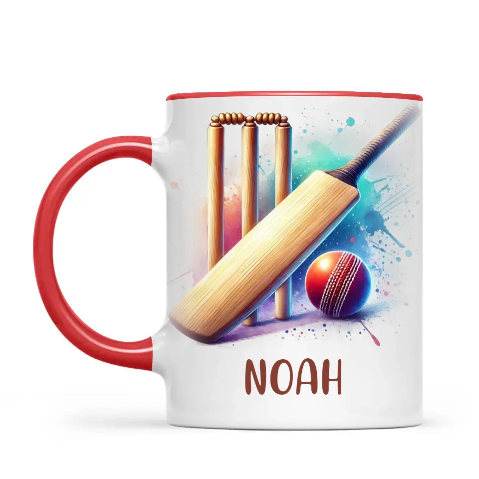 Personalised Cricket Mug with Name – Custom Gift for Future Cricketers