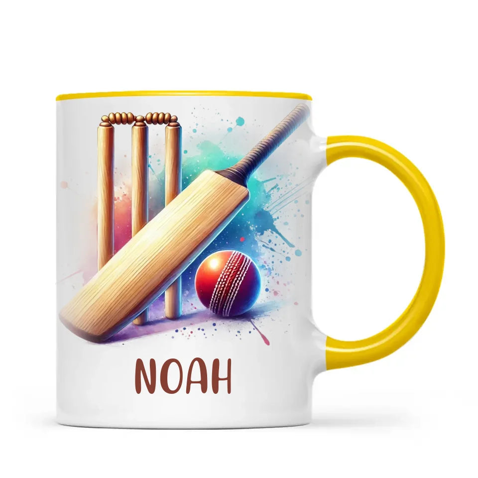 Personalised Cricket Mug with Name – Custom Gift for Future Cricketers