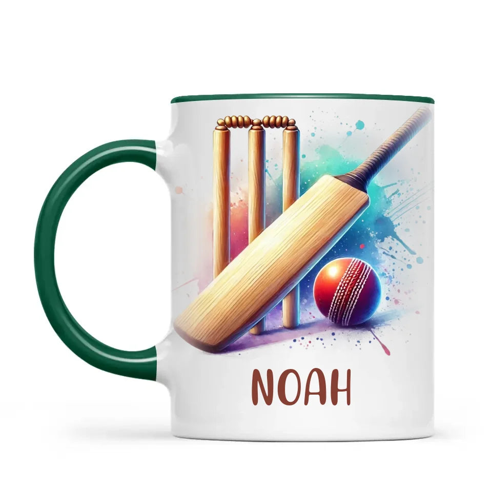 Personalised Cricket Mug with Name – Custom Gift for Future Cricketers