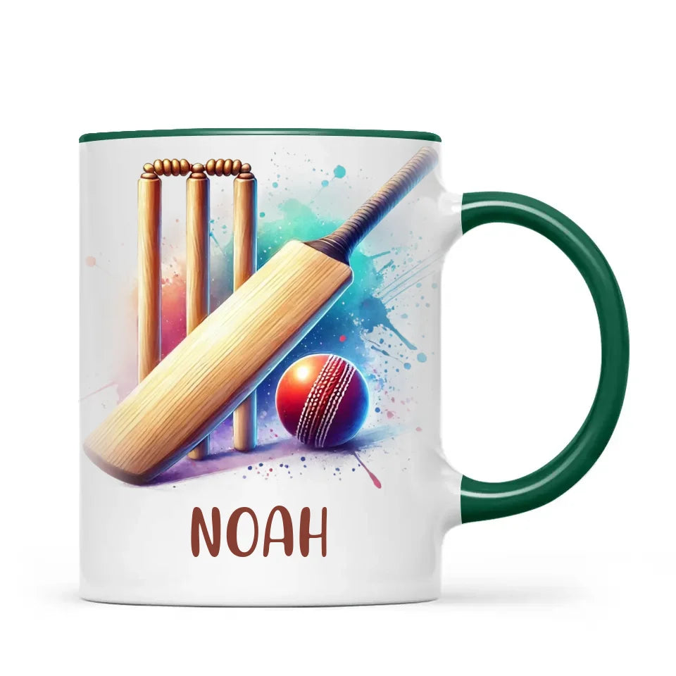 Personalised Cricket Mug with Name – Custom Gift for Future Cricketers