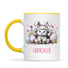Personalised Easter Mug – Cute Lamb with Bunny Ears & Eggs – Custom Name Kids Cup – Ceramic or Enamel – NZ Made Gift