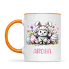 Personalised Easter Mug – Cute Lamb with Bunny Ears & Eggs – Custom Name Kids Cup – Ceramic or Enamel – NZ Made Gift