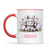 Personalised Easter Mug – Cute Lamb with Bunny Ears & Eggs – Custom Name Kids Cup – Ceramic or Enamel – NZ Made Gift