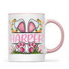 Personalised Easter Bunny Mug – Custom Name Kids Cup with Cute Pink Bunny Design, Carrots & Eggs – Enamel or Ceramic – NZ Made