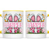Personalised Easter Bunny Mug – Custom Name Kids Cup with Cute Pink Bunny Design, Carrots & Eggs – Enamel or Ceramic – NZ Made