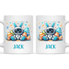 Personalised Easter Robot Bunny Mug – Custom Name Cup for Kids – Cute Sci-Fi Bunny with Eggs & Stars – Ceramic or Enamel – NZ Made