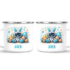 Personalised Easter Robot Bunny Mug – Custom Name Cup for Kids – Cute Sci-Fi Bunny with Eggs & Stars – Ceramic or Enamel – NZ Made
