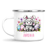 Personalised Easter Mug – Cute Lamb with Bunny Ears & Eggs – Custom Name Kids Cup – Ceramic or Enamel – NZ Made Gift