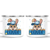 Personalised Bunny Mug for Boys – Custom Name Easter Gift – Cute Bunny with Blue Cap, Eggs & Carrots – Enamel or Ceramic Cup – NZ Made