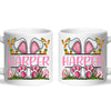Personalised Easter Bunny Mug – Custom Name Kids Cup with Cute Pink Bunny Design, Carrots & Eggs – Enamel or Ceramic – NZ Made