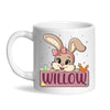Adorable Personalised Bunny Mug for Kids – Custom Name Easter Gift – Cute Girl Bunny with Carrots & Eggs – Ceramic or Enamel Cup – NZ Made