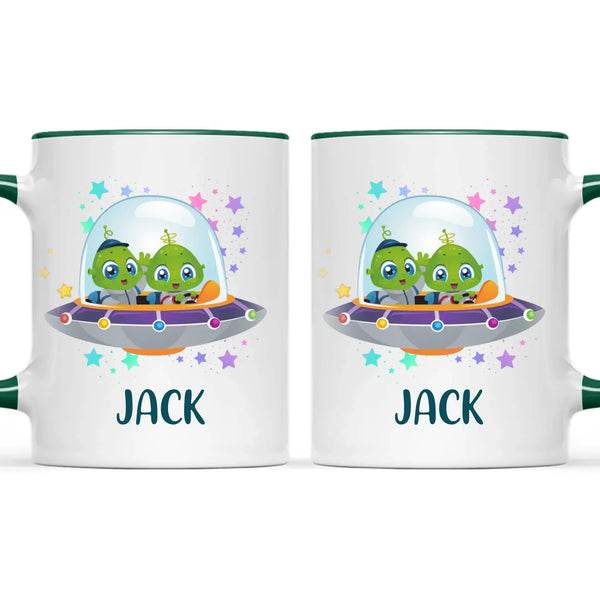 Personalised Alien Spaceship Kids Mug
