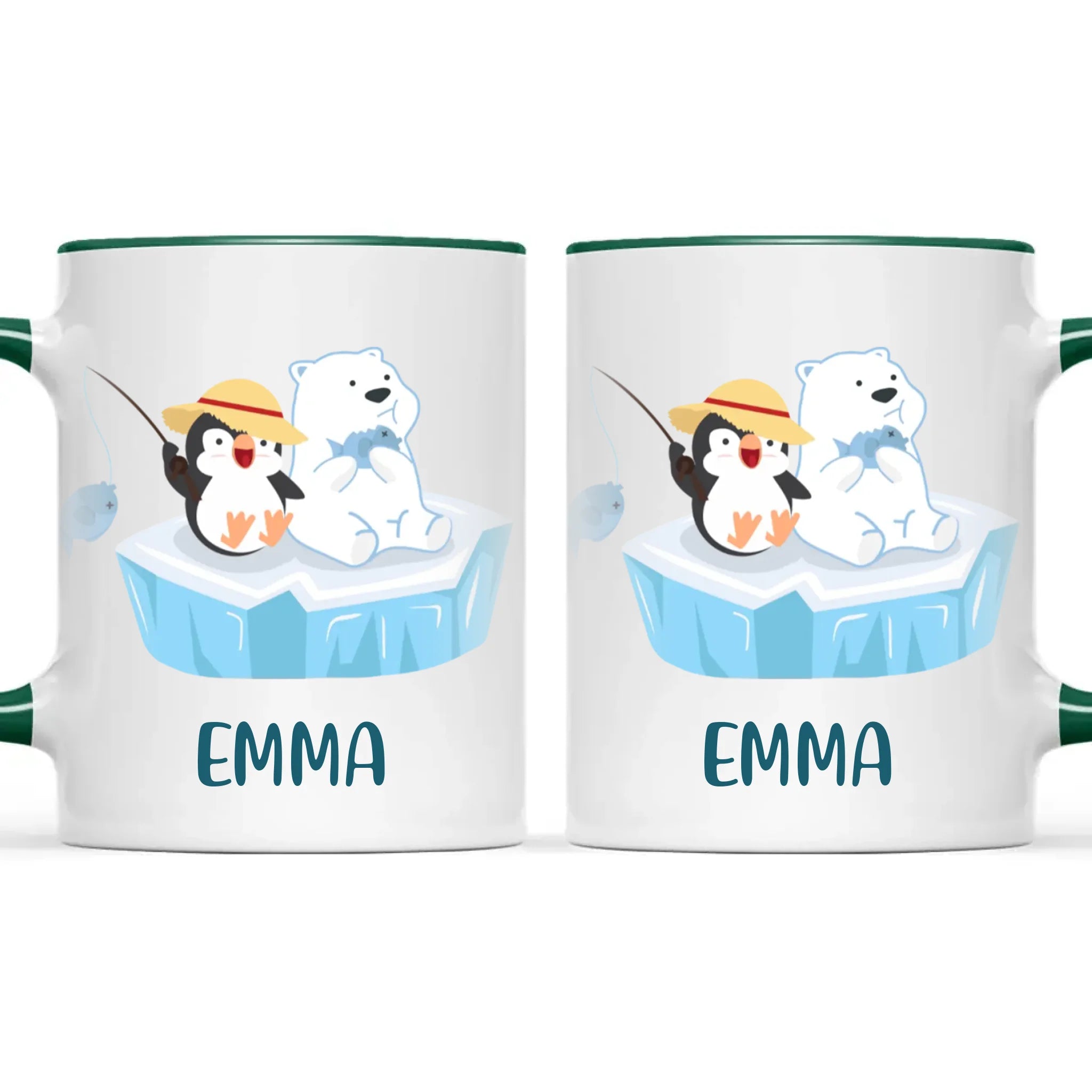 Personalised Penguin & Polar Bear Kids Mug