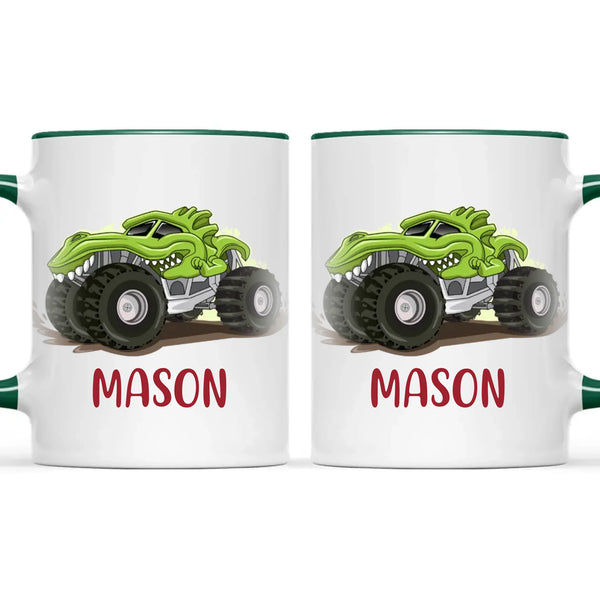 Personalised Alligator Monster Truck Kids Mug