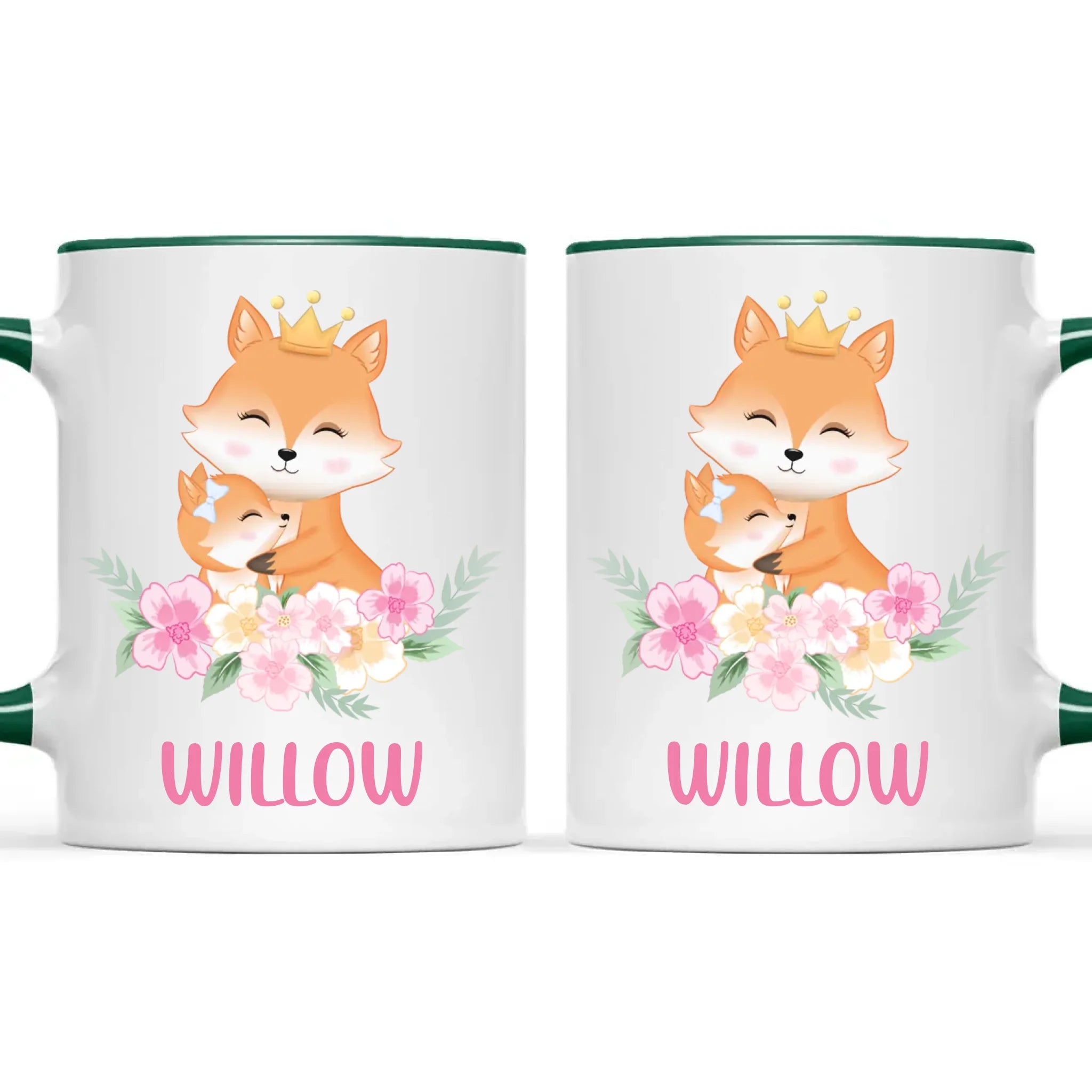 Personalised Fox Family Kids Mug