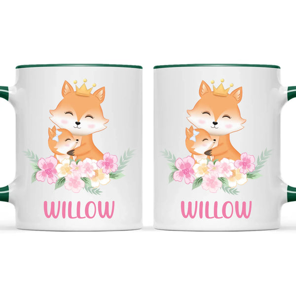 Personalised Fox Family Kids Mug