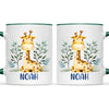 Personalised Giraffe & Leaves Kids Mug