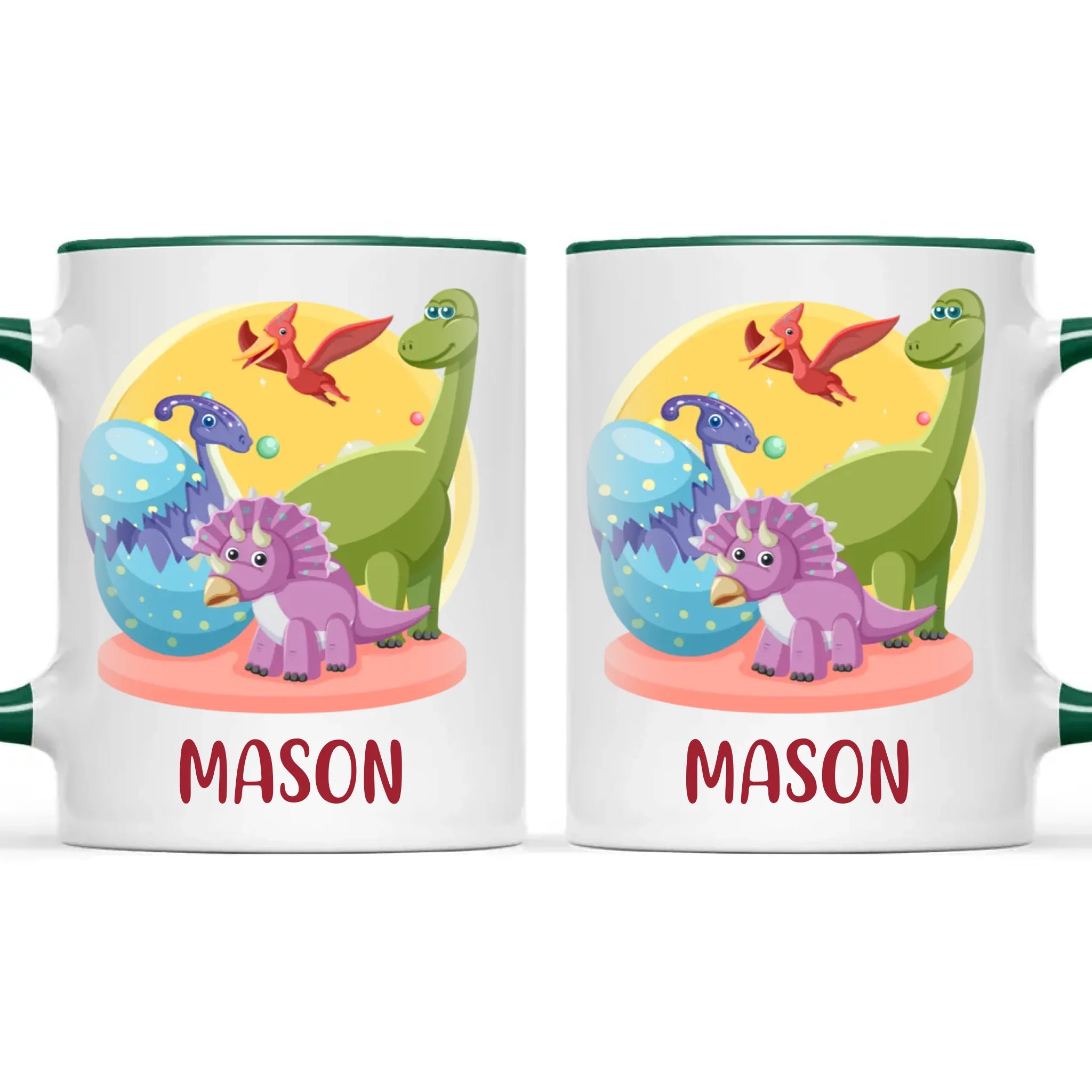 Personalised Dinosaur Friends Kids Mug
