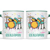 Personalised Drum Kit Kids Mug
