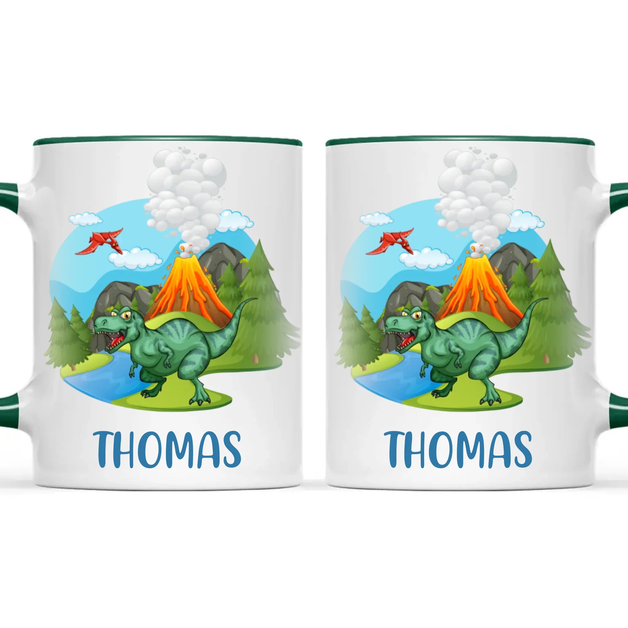 Personalised Volcano T-Rex Kids Mug