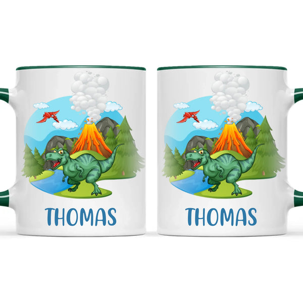 Personalised Volcano T-Rex Kids Mug