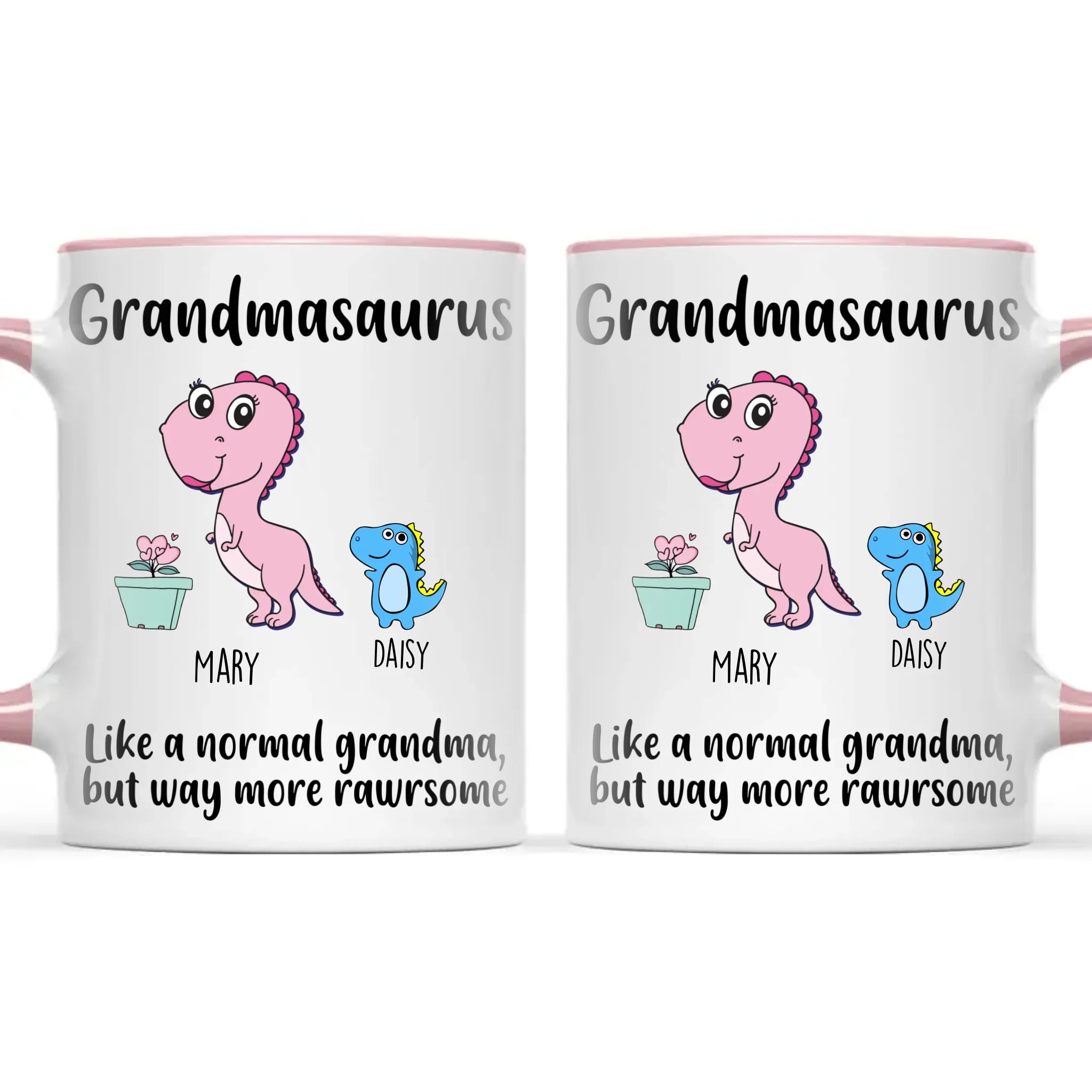 Personalised Grandmasaurus Mug – Add Up to 12 Baby Dinosaur Grandkids with Names – Fun & Cute Mother’s Day Gift for Grandma