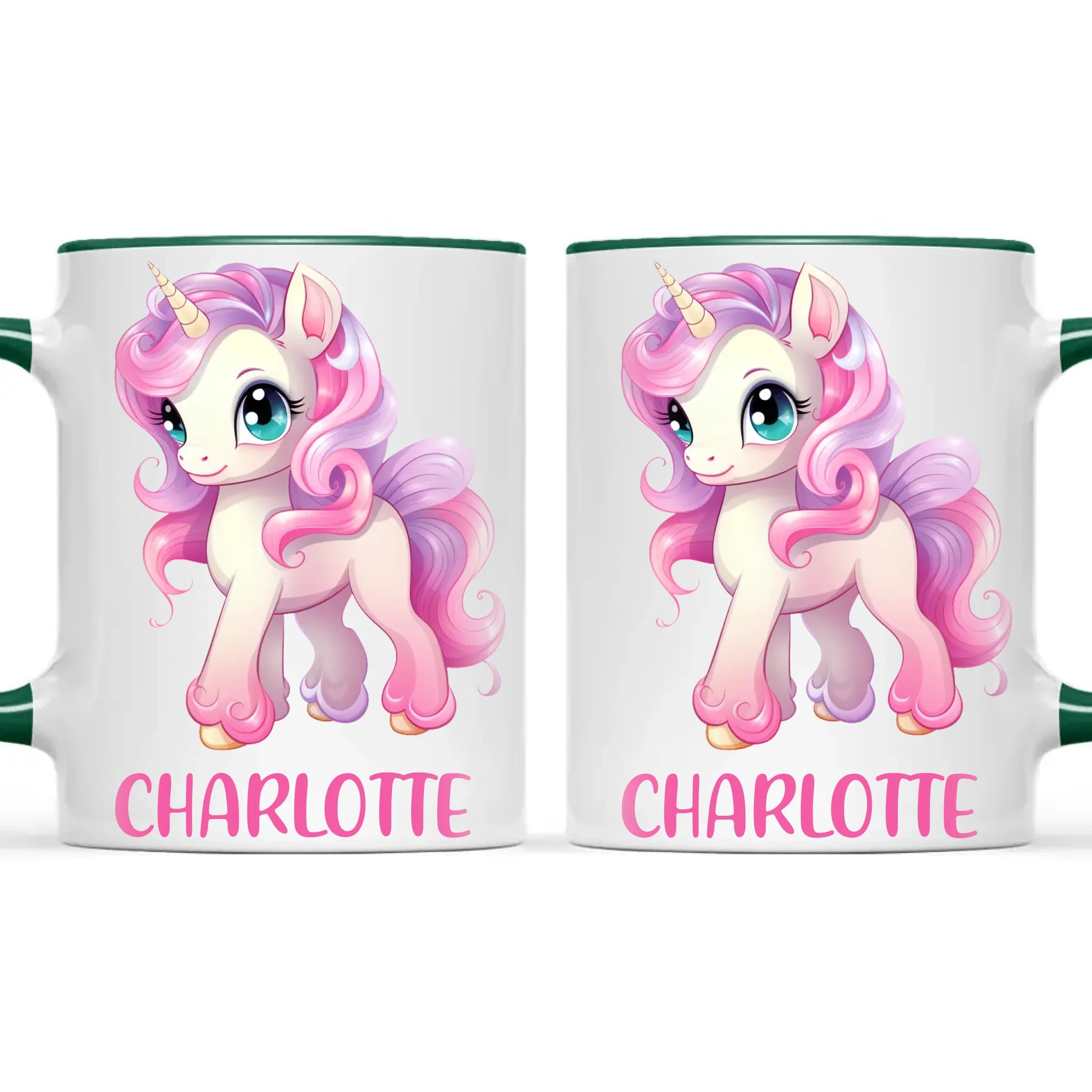 Personalised Unicorn Cup - Custom Name Kids Mug - Pink & Pastel Unicorn Design - Magical Gift for Girls - 11oz, 6oz or Enamel - NZ Made