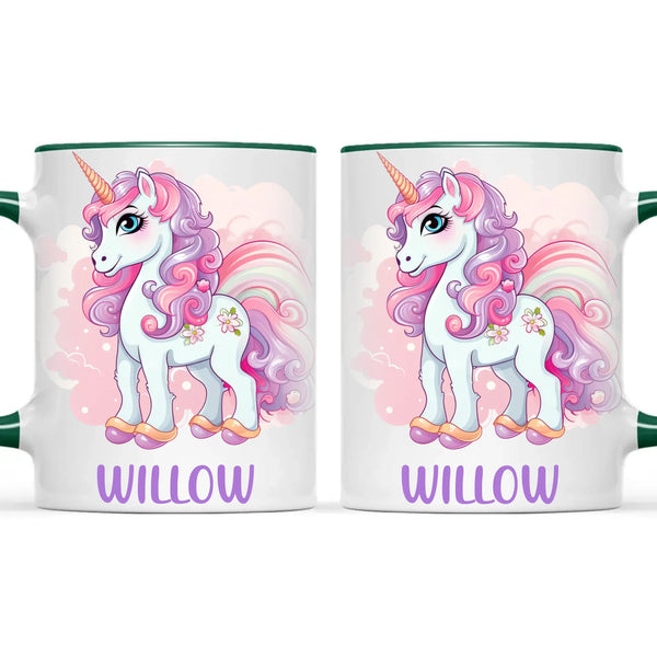 Personalised Unicorn Cup - Custom Kids Name Mug - Pastel Unicorn Gift for Girls - 11oz, 6oz or Enamel - Made in NZ
