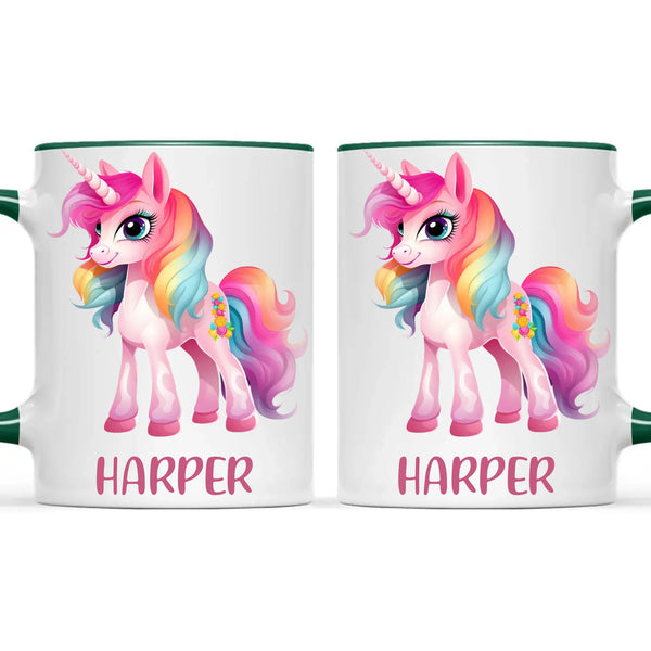 Personalised Unicorn Cup with Name - Custom Kids Unicorn Mug - Rainbow Unicorn Gift for Girls - 11oz, 6oz or Enamel - NZ Made