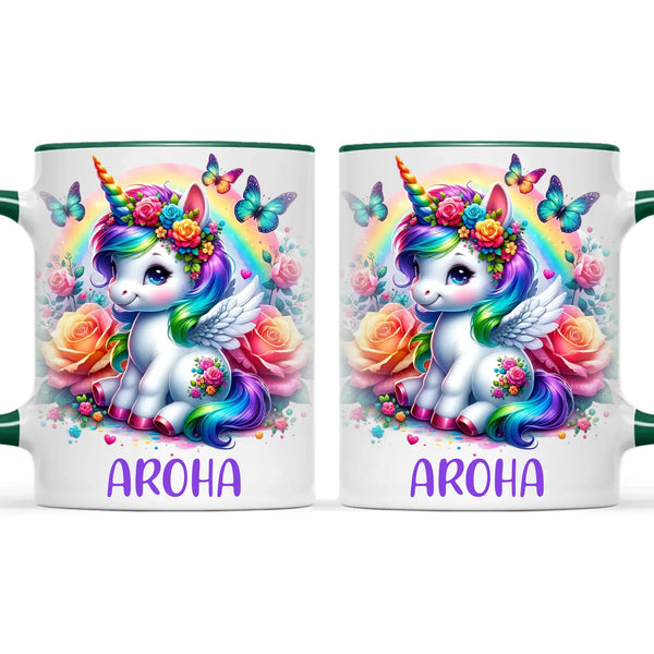 Personalised Unicorn Cup with Name - Custom Rainbow Unicorn Mug for Kids - 11oz, 6oz or Enamel - Magical NZ Gift