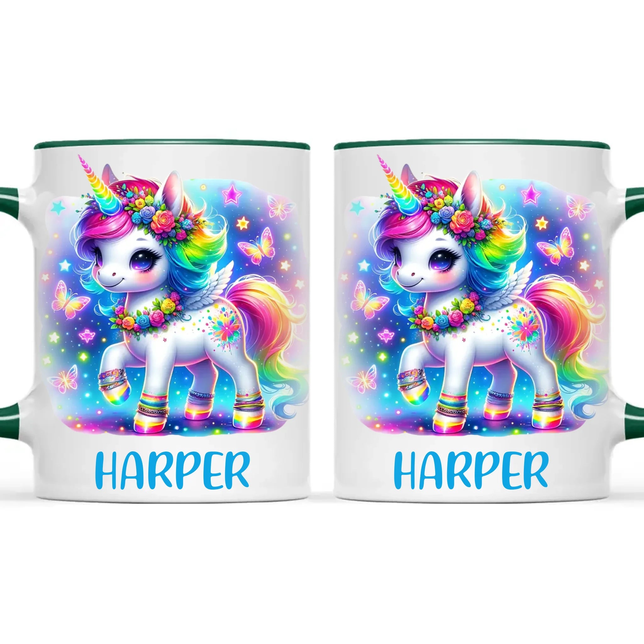 Personalised Magical Unicorn Kids Cup - Custom Name Rainbow Unicorn Mug - 11oz, 6oz or Enamel - NZ Made Gift