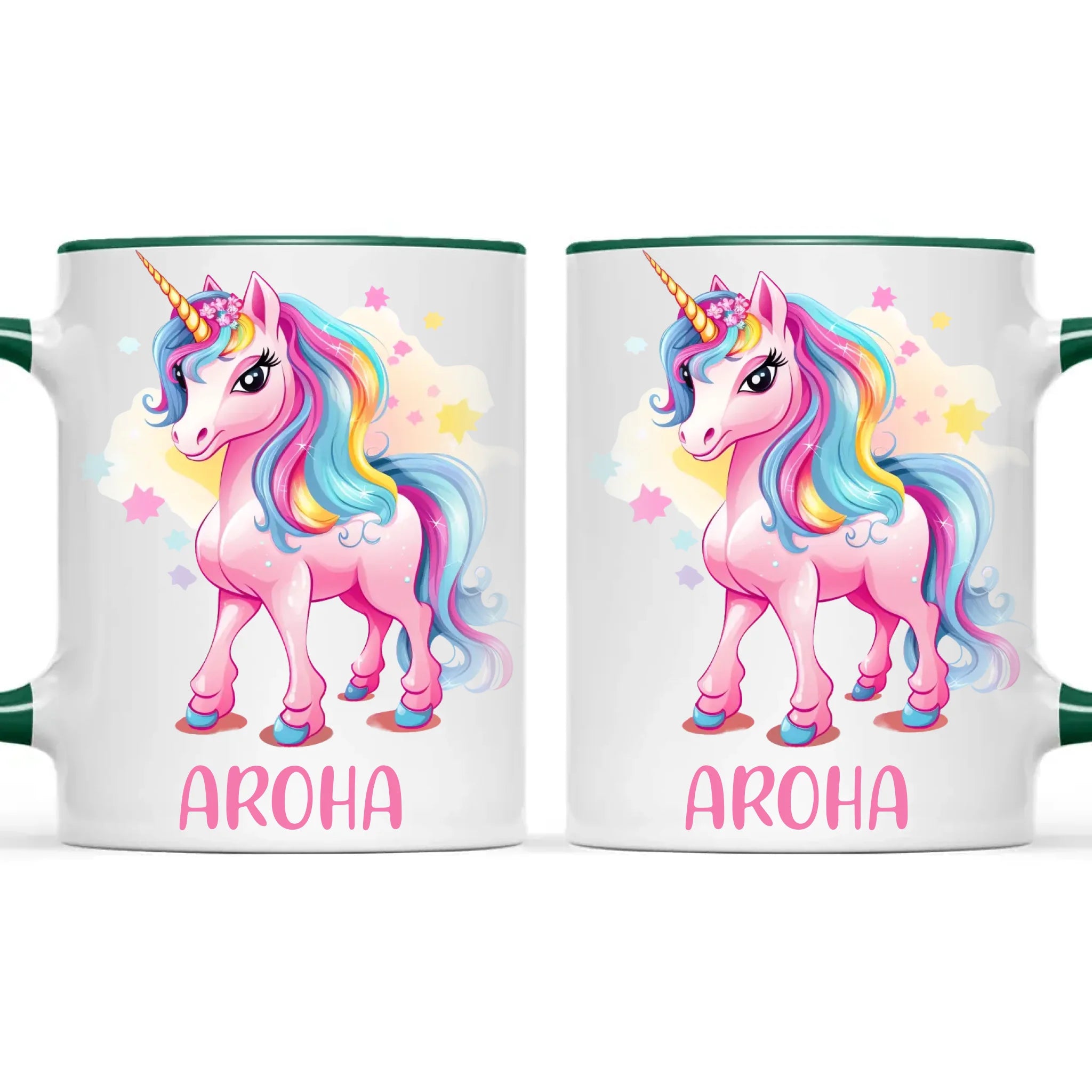 Personalised Pink Unicorn Kids Cup - Custom Name Unicorn Mug - 11oz, 6oz or Enamel - Magical Unicorn Gift - NZ Made
