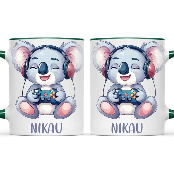 Personalised Gaming Koala Kids Cup - Custom Name Cup - 11oz, 6oz or Enamel - Cute Koala Gamer Gift - NZ Made