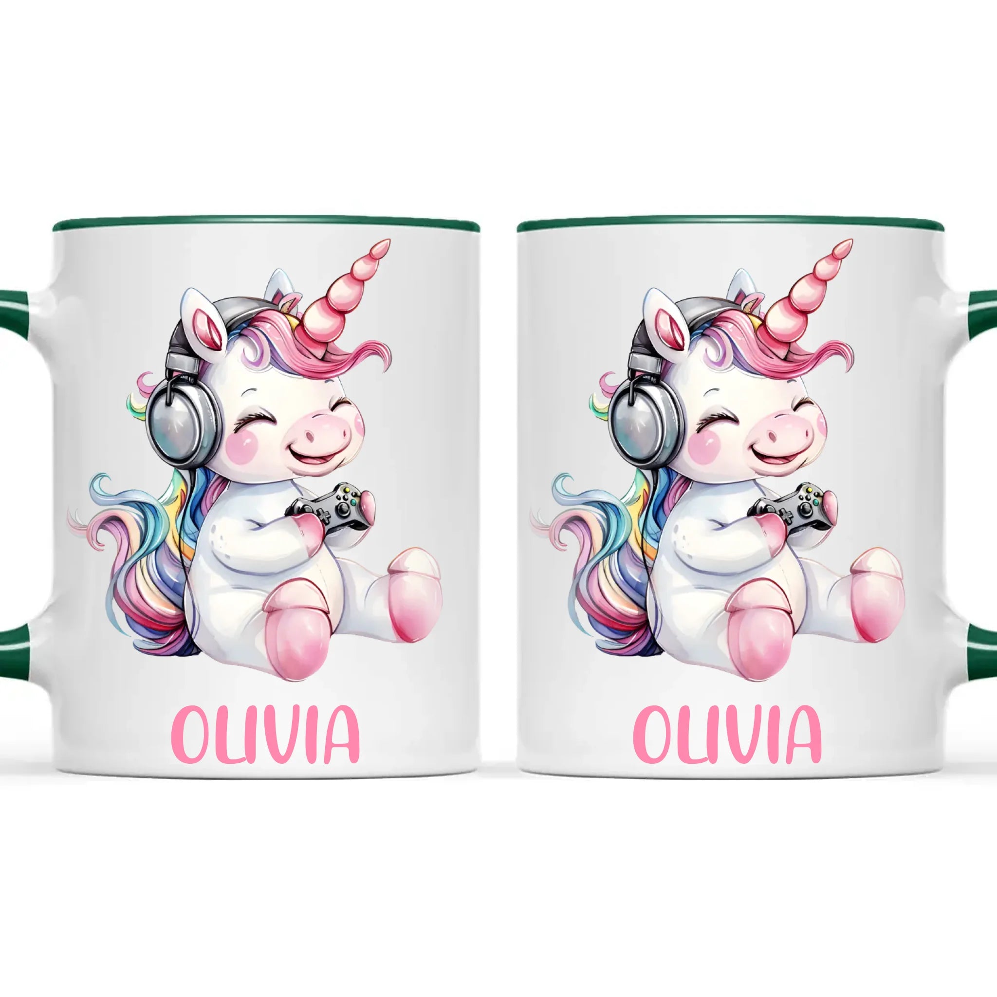 Personalised Gaming Unicorn Kids Cup - Custom Name Cup - 11oz, 6oz or Enamel Cup - Cute Gamer Unicorn Gift - NZ Made