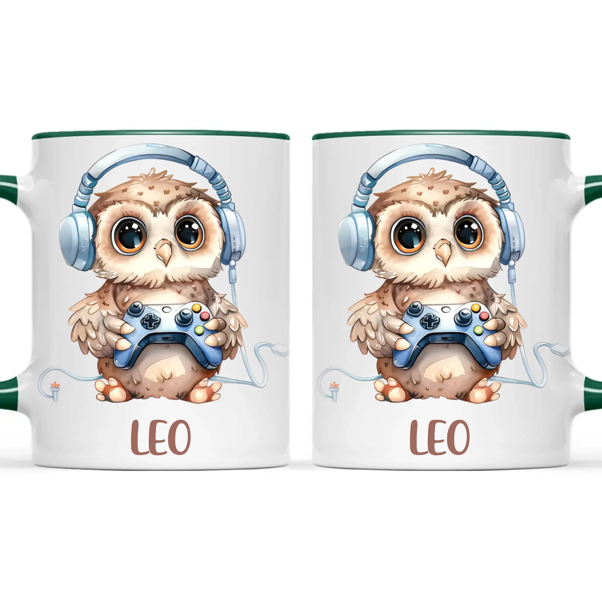 Personalised Gaming Owl Kids Cup - Custom Name Cup - 11oz, 6oz or Enamel Cup - Cute Owl Gamer Gift - NZ Made