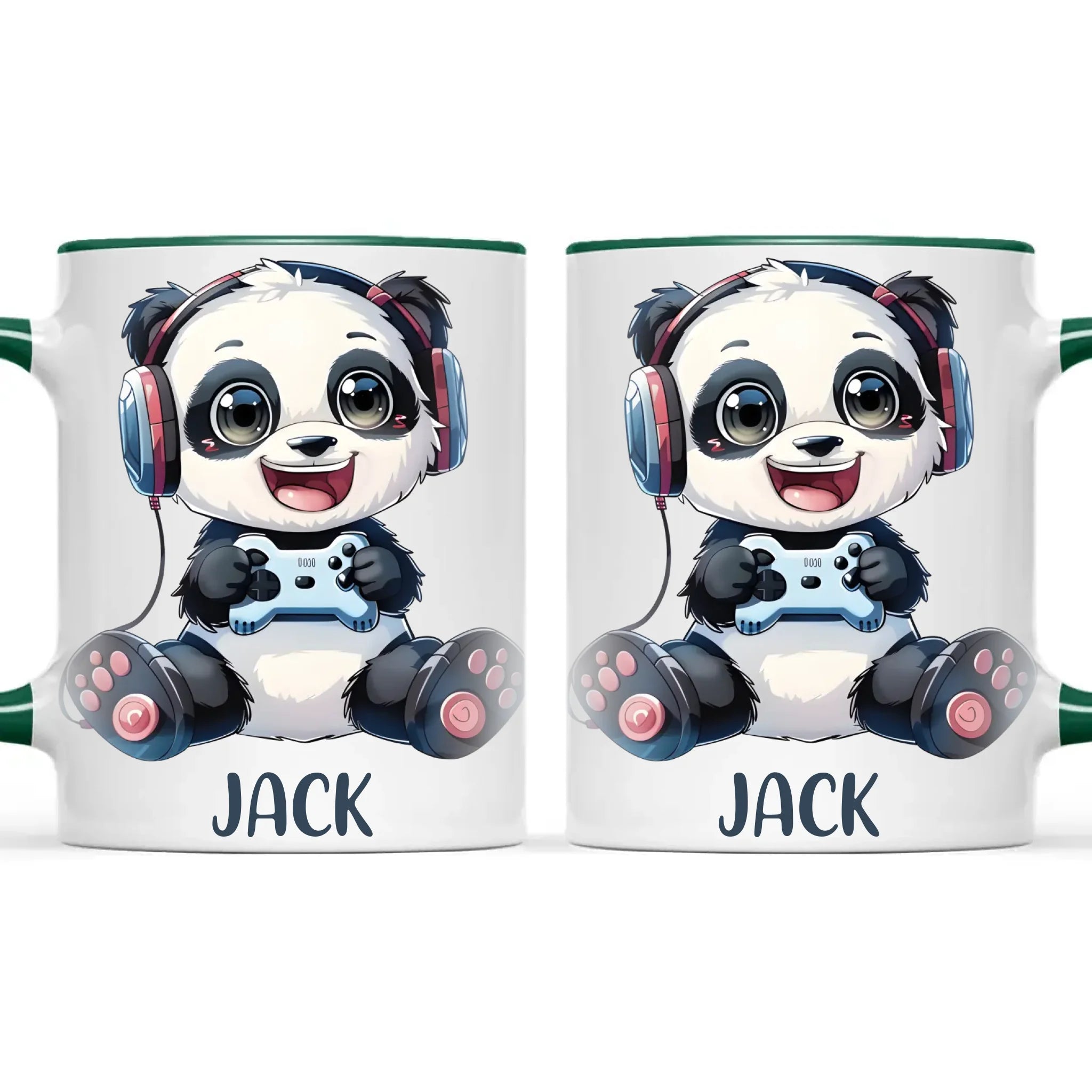 Personalised Gaming Panda Kids Cup - Custom Name Cup - 11oz, 6oz or Enamel Cup - Cute Gamer Panda Gift - NZ Made